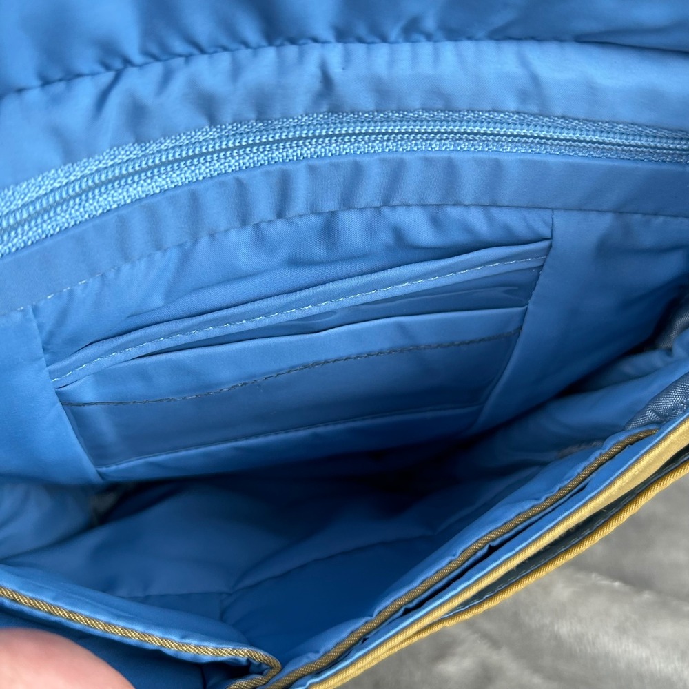 Travelon Anti-Theft Sling Bag Mustard Gold Nylon Crossbody with RFID Pouch - Picture 9 of 10